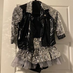 Weissmans black and silver sequence dress